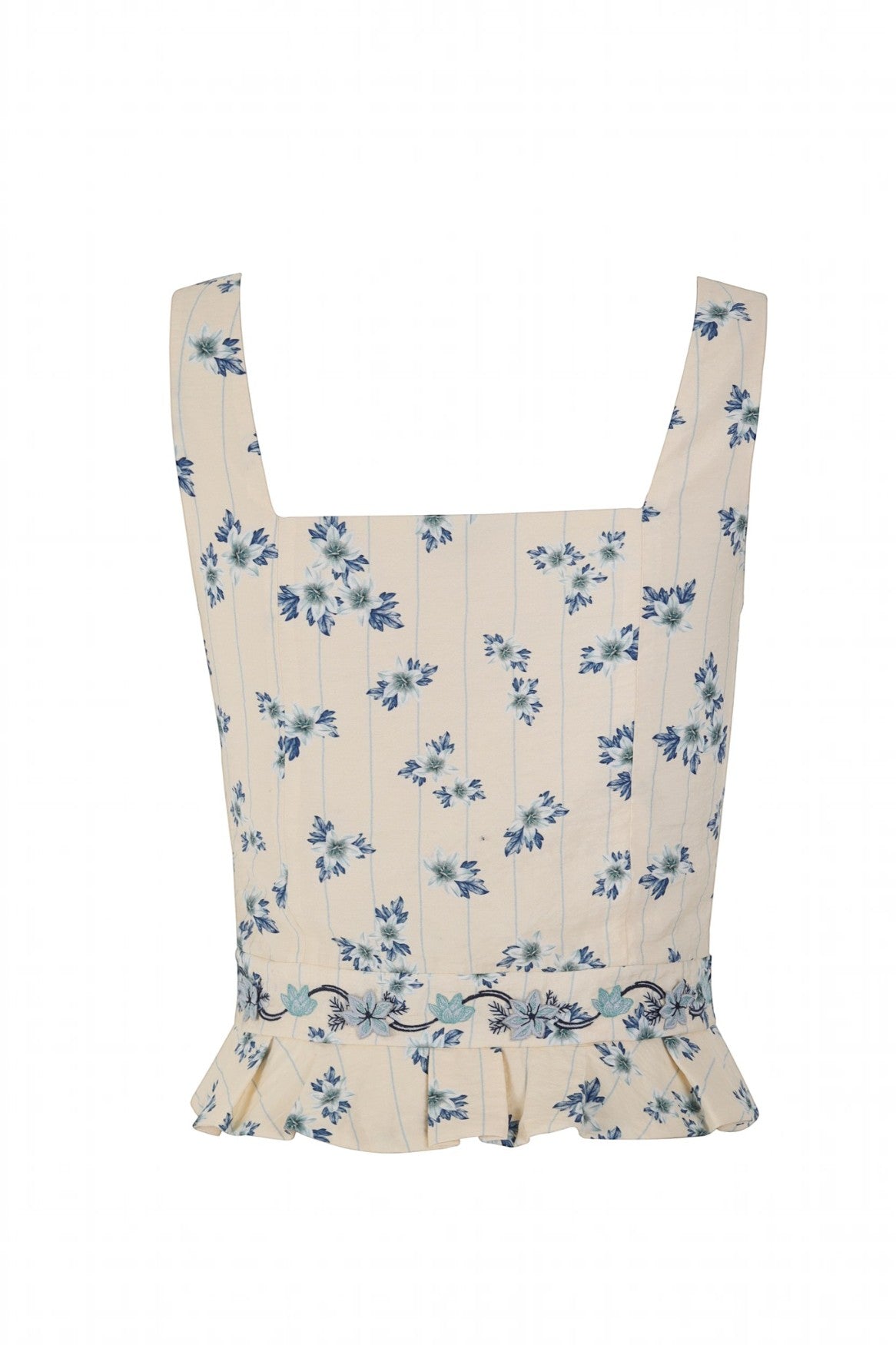 Charlotte Crop Top in Celinna print – Agua Bendita – view 5
