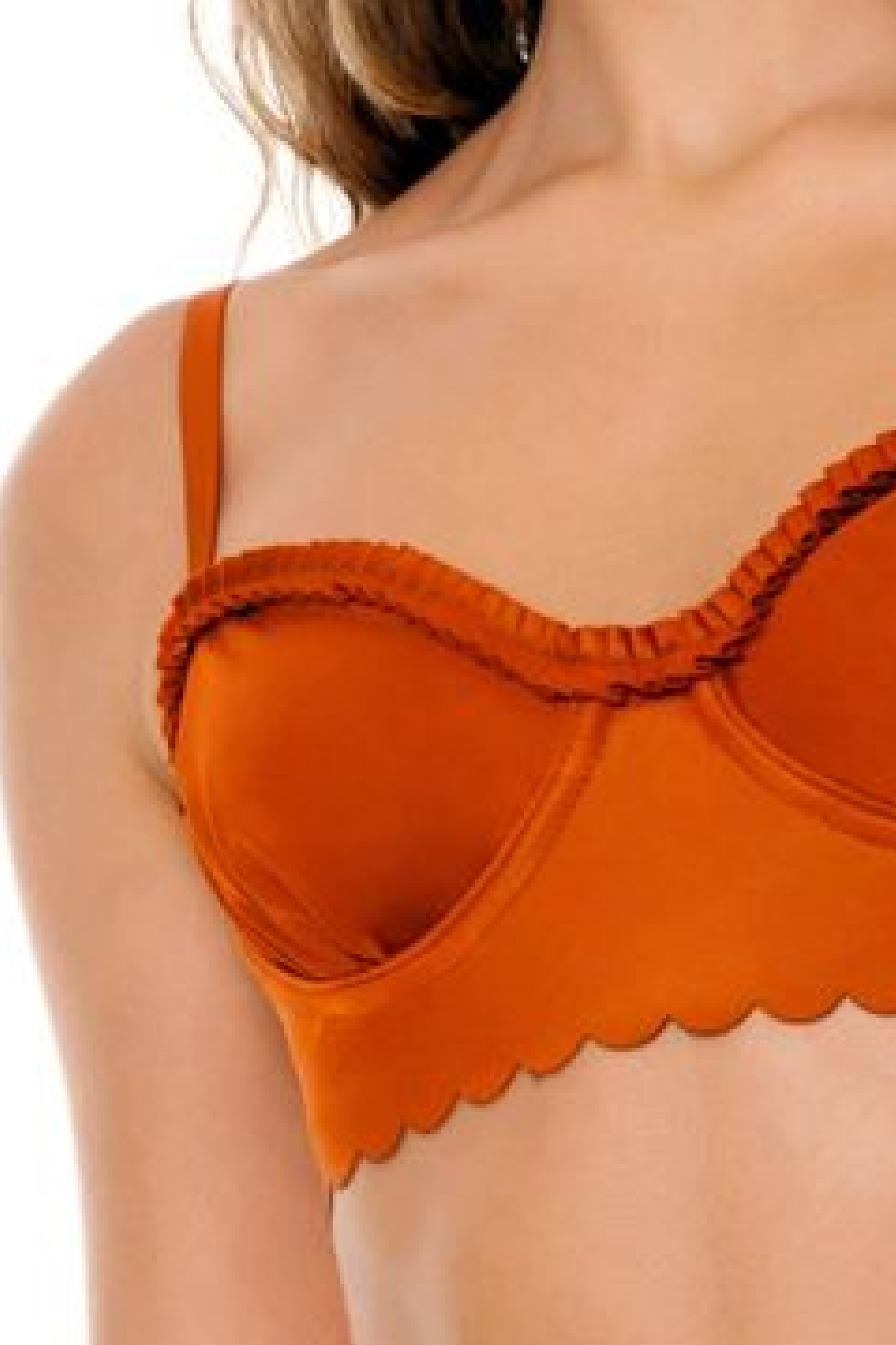 woman with high support bikini top